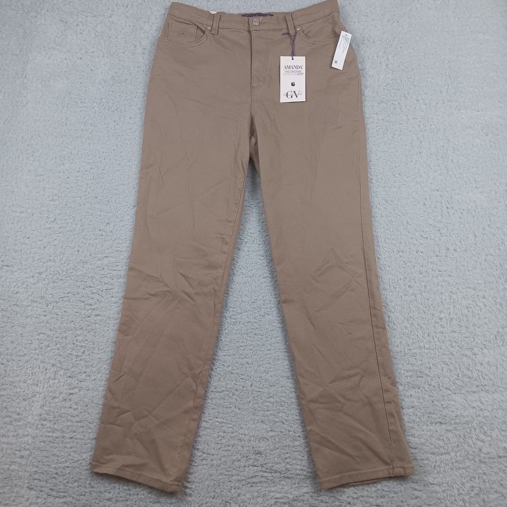 Gloria Vanderbilt Amanda Straight Leg Slimming Jean 10 Hazelnut NWT 30073948-927
